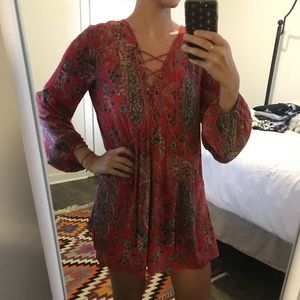 FREE PEOPLE paisley printed mini dress